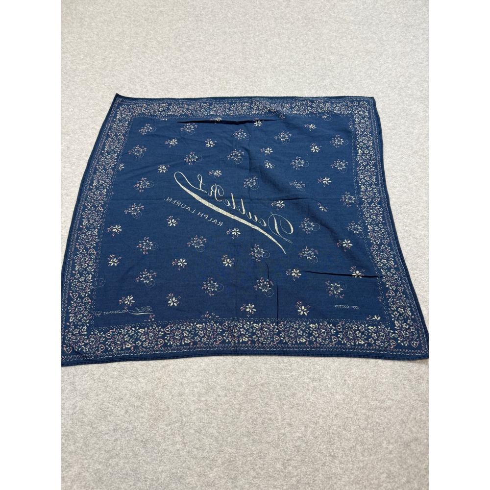 Ralph Lauren Double RL Blue Bandana Floral Cotton - Picture 2 of 6